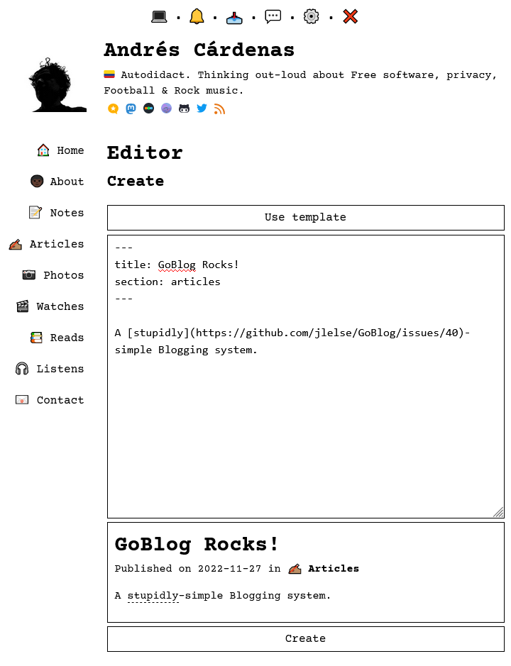 GoBlog Editor